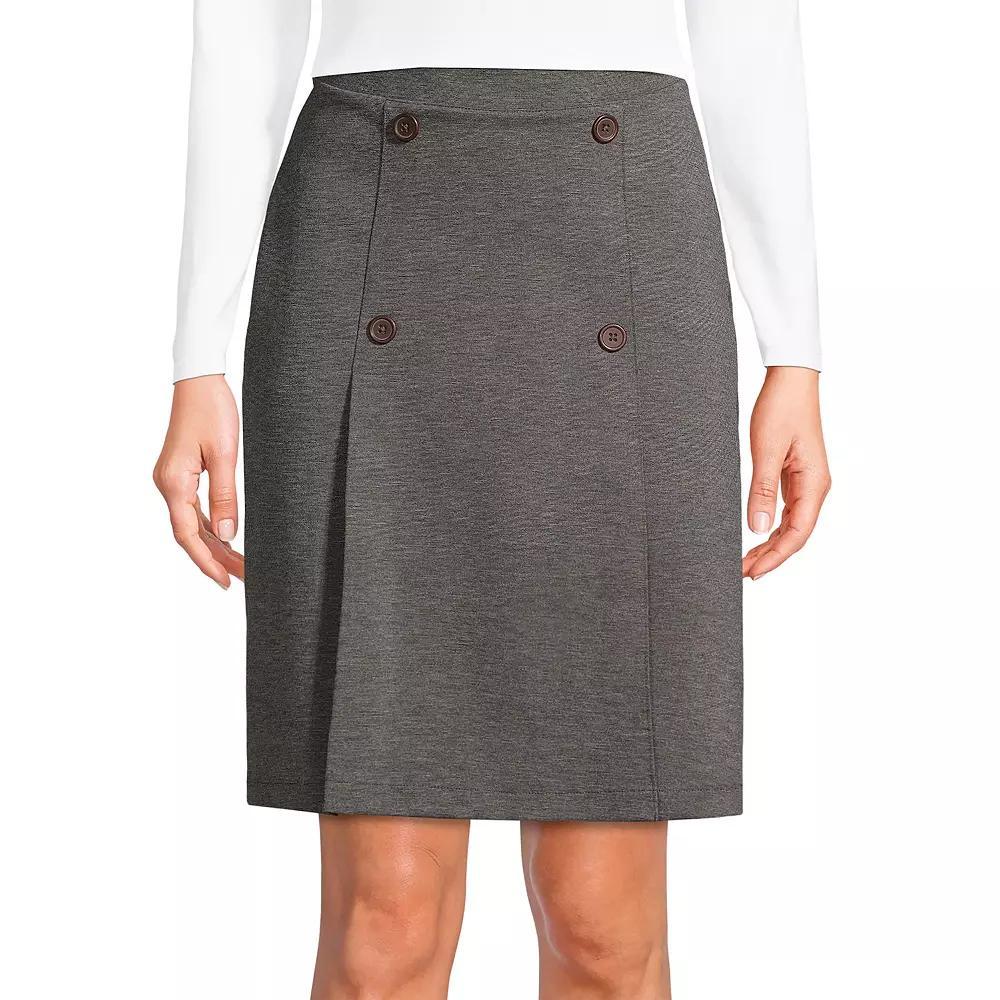 Women's Lands' End School Uniform Ponte Button Front Skort, Size: 12, Classic Blue Product Image