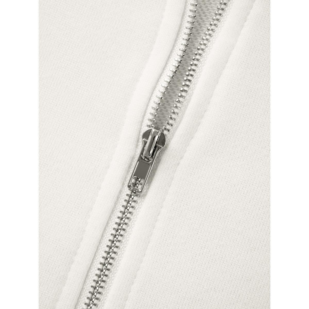 Plus Size Letter Print Half Zip Kangaroo Pocket Sweatshirt Women Originalwhite Elegant Patchwork Polo Everyday Sweatshirts BloomChic 26/4X Product Image