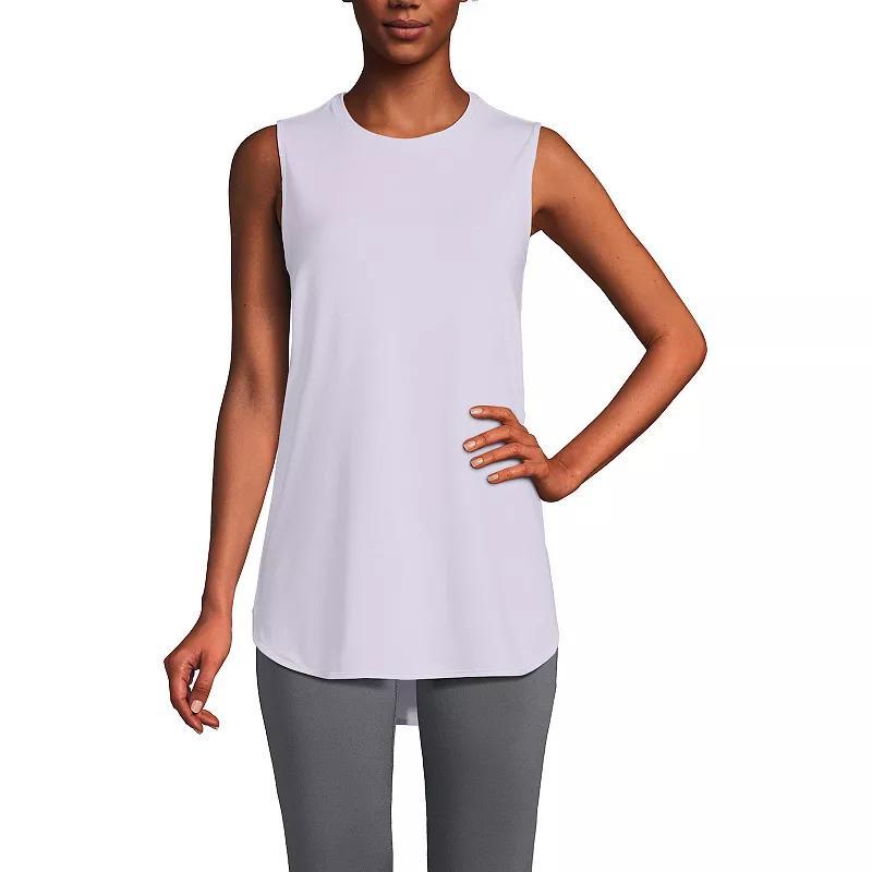 Petite Lands' End Power Performance Tunic Tank Top, Women's, Size: Small Petite, Purple Pinstripe Product Image