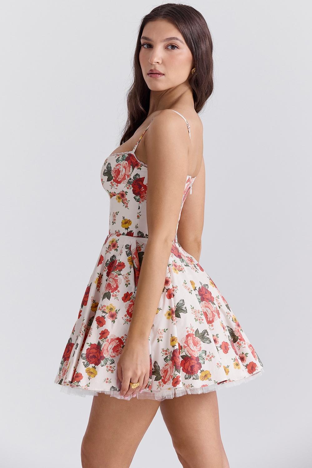 Minimoiselle  italian rose print tulle mini dress Product Image