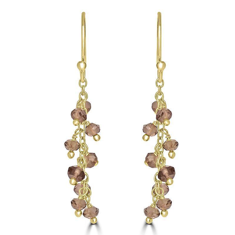 Gemistry 14k Gold Over Sterling Silver Gemstone Beaded Drop Earrings, Women's, Turquoise Product Image