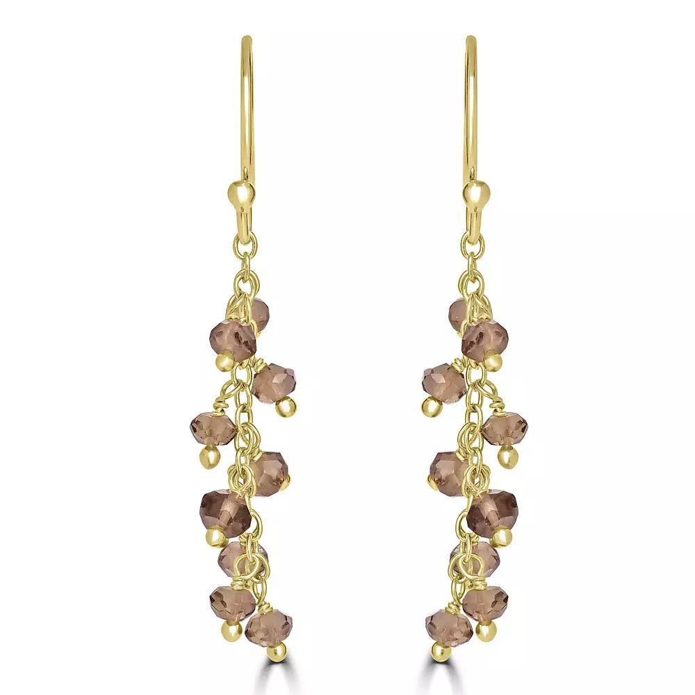 Gemistry 14k Gold Over Sterling Silver Gemstone Beaded Drop Earrings, Women's, Turquoise Product Image