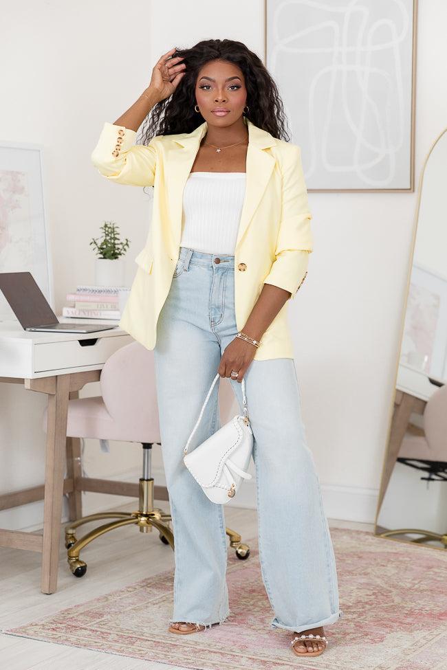 Picture To Burn Yellow Boyfriend Blazer FINAL SALE Product Image