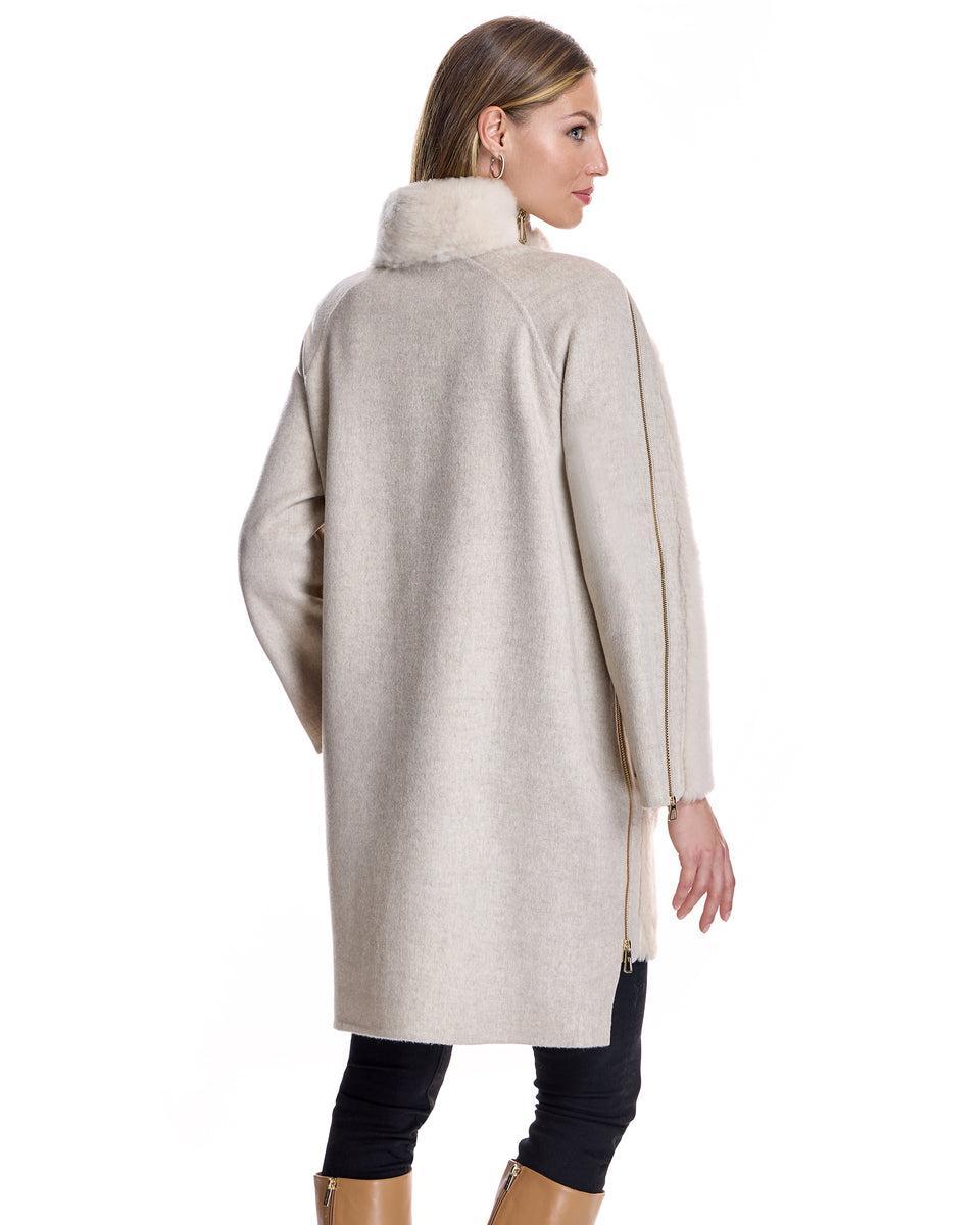 Mixed Media Shearling Coat Product Image