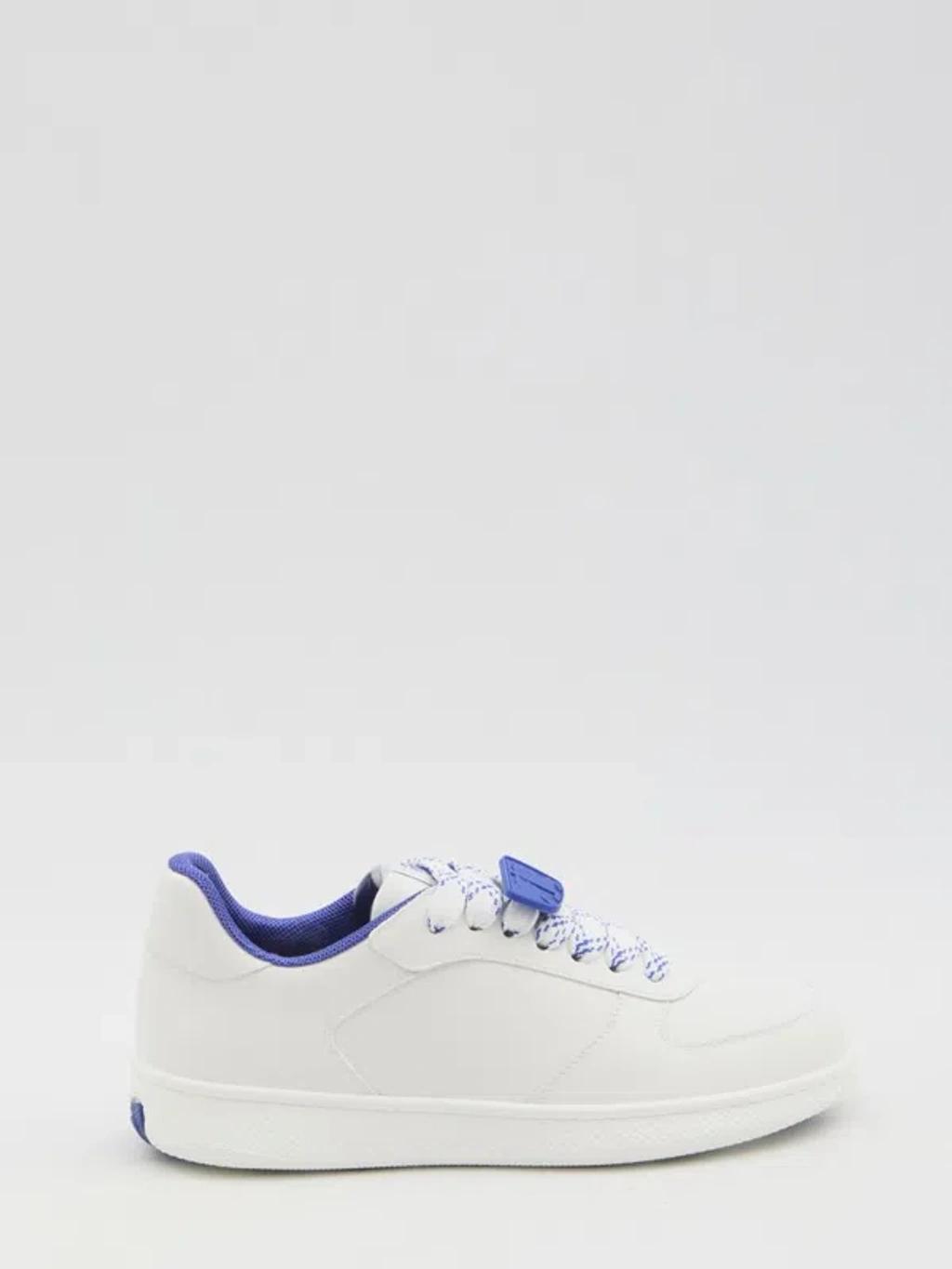 BURBERRY Terrace Leather Sneakers In White Product Image