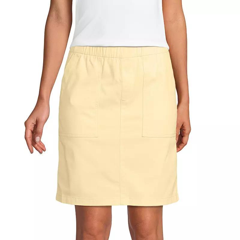 Petite Lands End Pull On Chino Skort, Womens Deep Blue Product Image