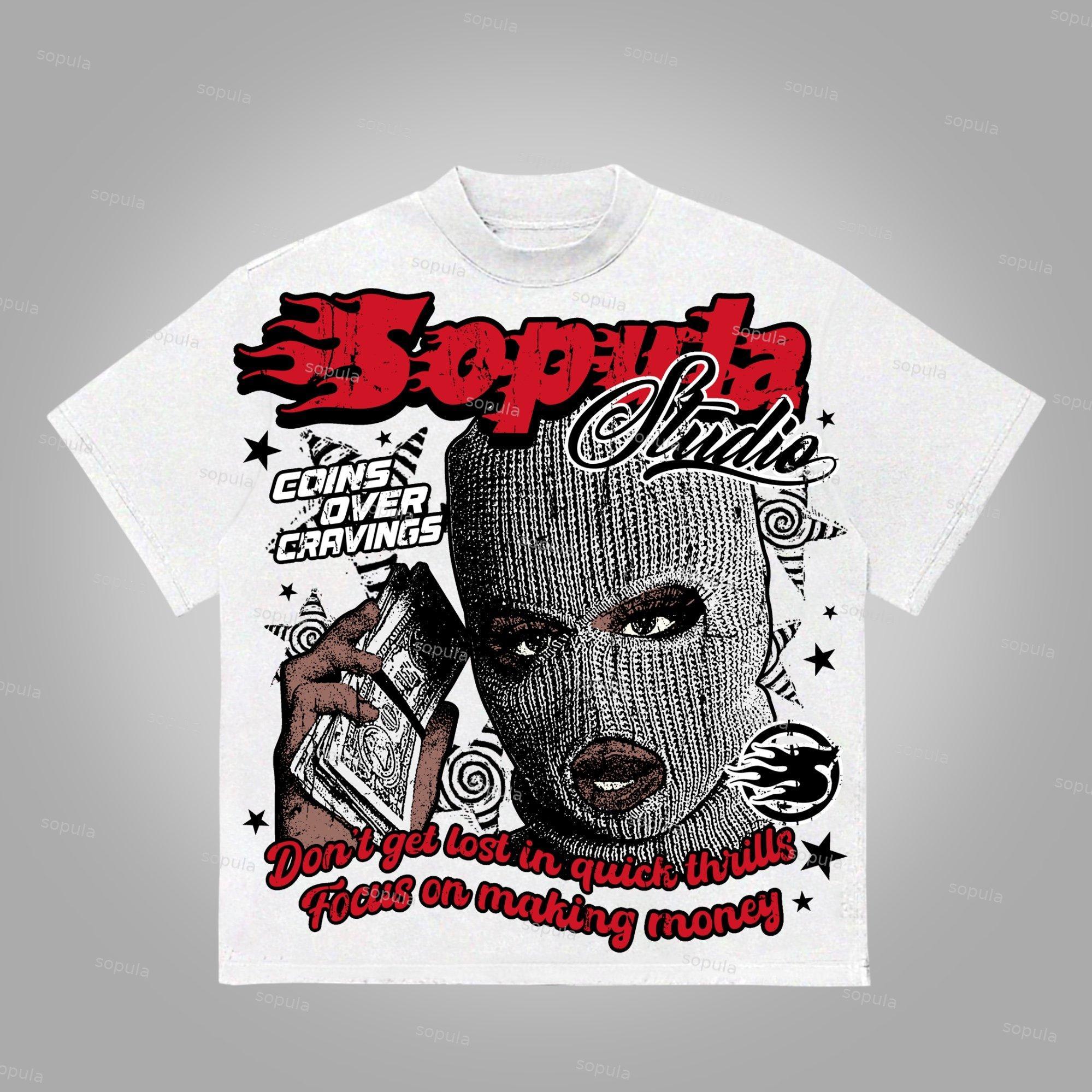 Sopula Studio Street Faith - Money Make Vintage Graphics Cotton T-Shirt Product Image