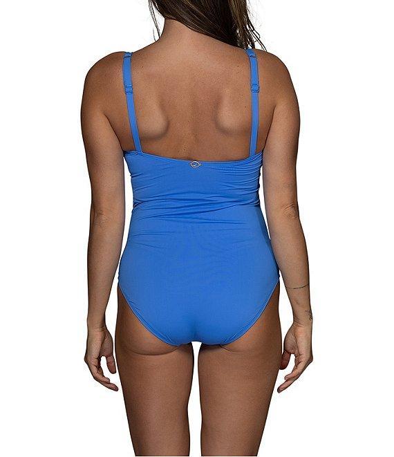 Jantzen Solid Donna Wrap Shirred Tummy Control One Piece Swimsuit Product Image