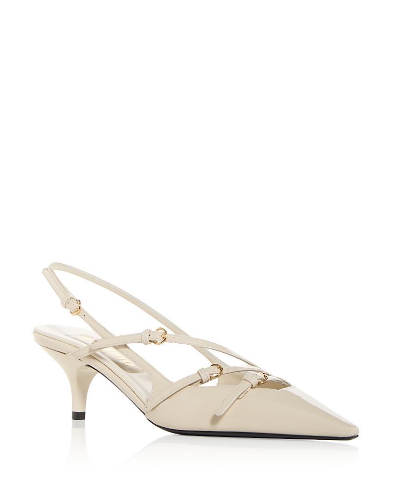 Patent Buckle-Trio Slingback Pumps Product Image