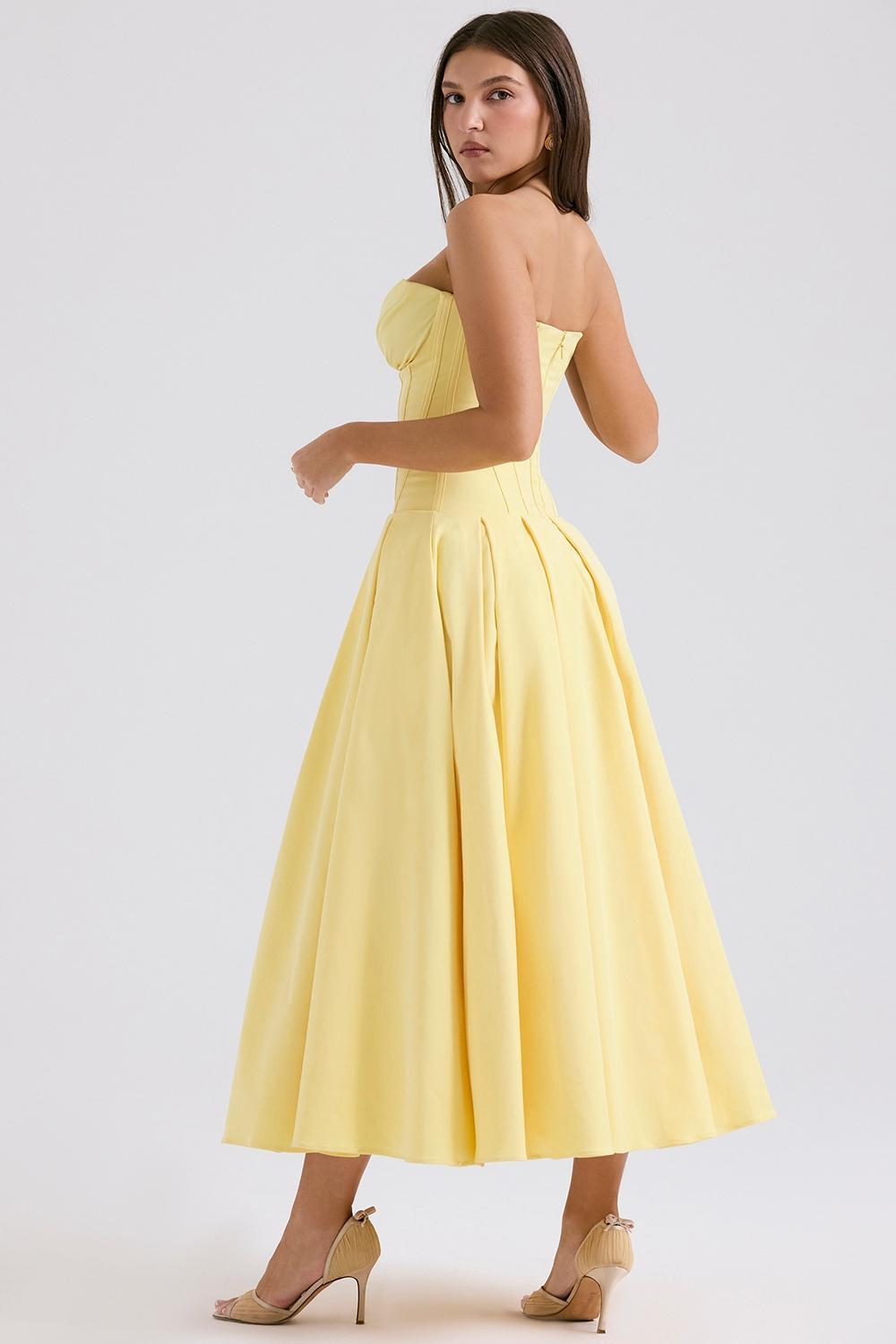 Lady  sunshine strapless tulle midi dress Product Image