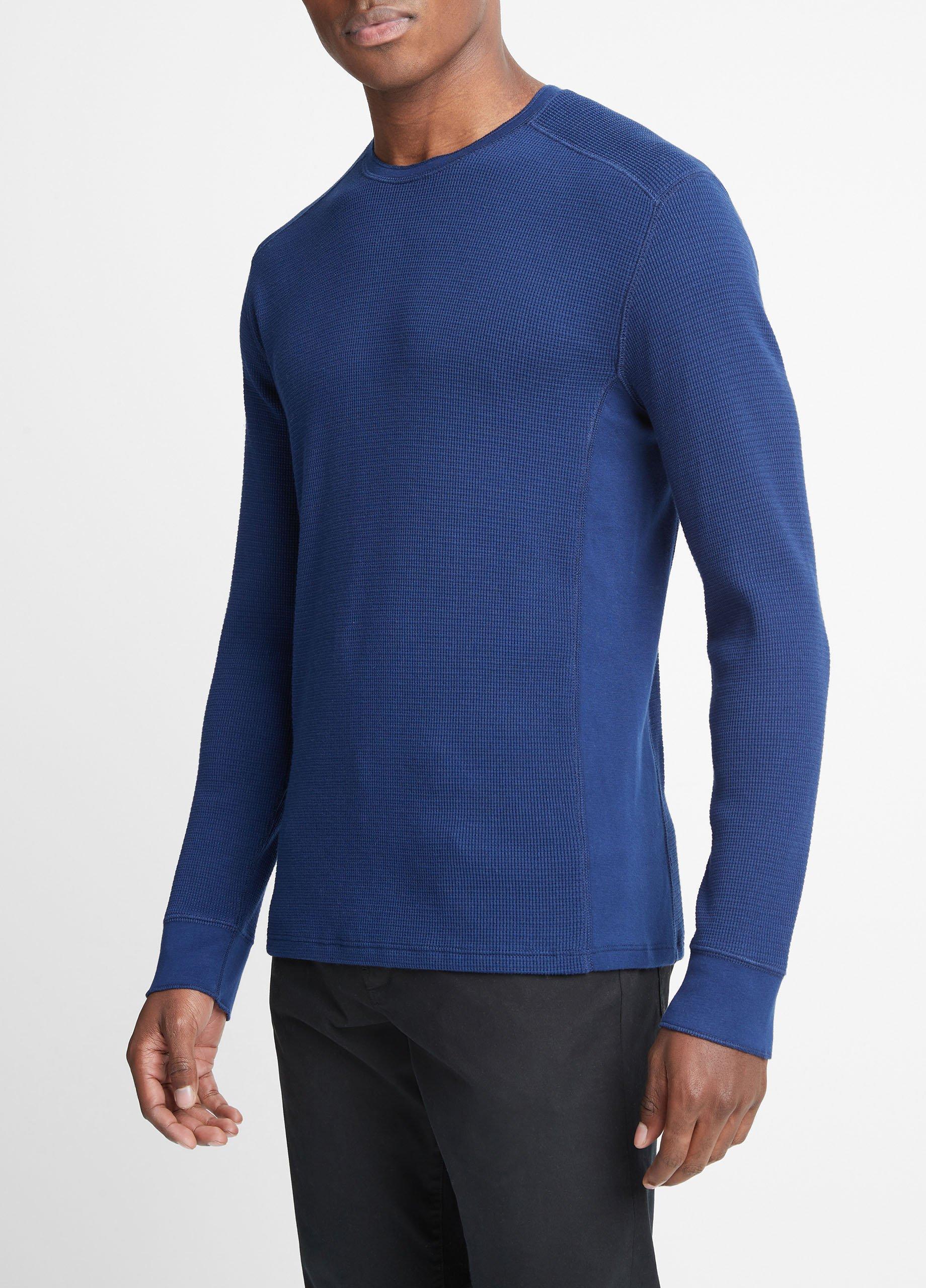 Mens Thermal Pima Cotton-Blend Long-Sleeve T-Shirt, Royal Blue, Size S Vince Product Image