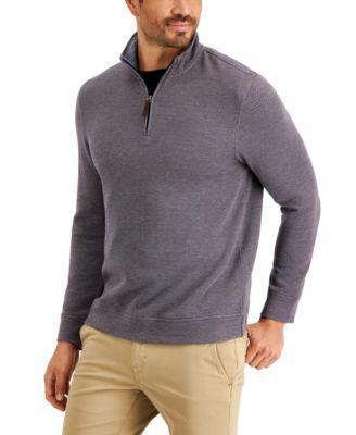 Club Room Mens Birdseye Quarter-Zip Pullover, Created for Macys Product Image