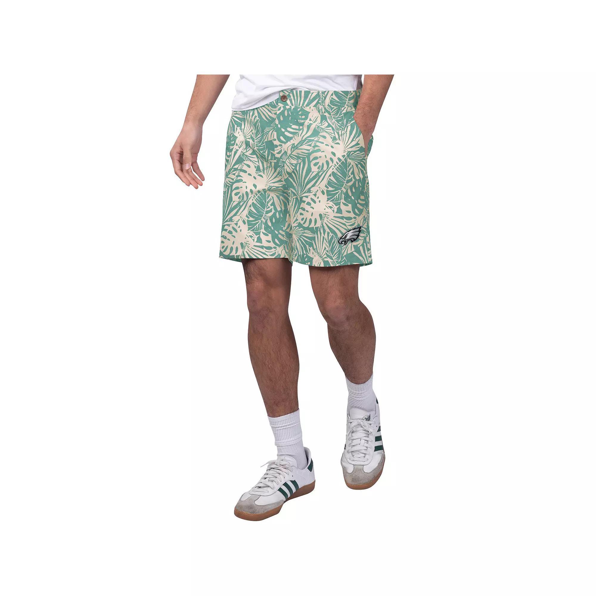 Men's Margaritaville Royal New York Giants Sandwashed Monstera Print Amphib Shorts, Size: 40, Blue Product Image