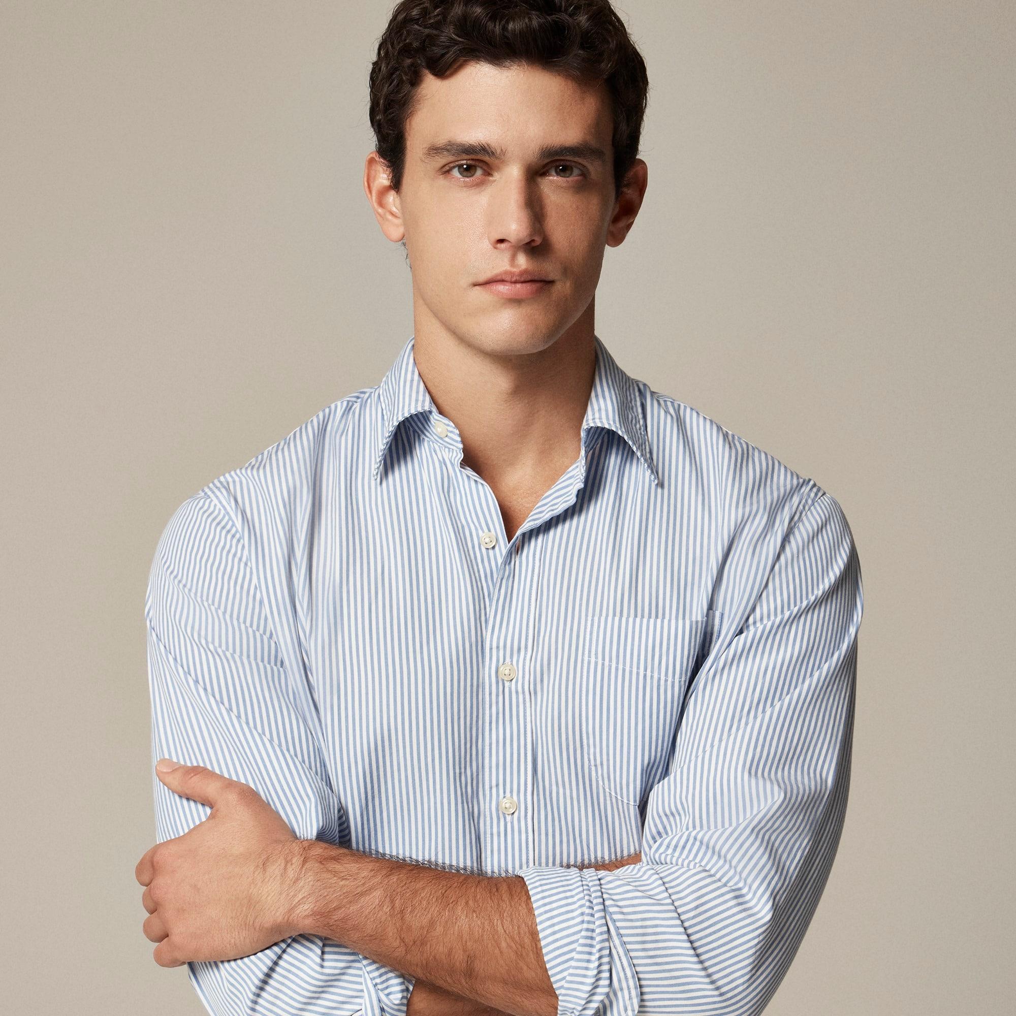 Secret Wash cotton poplin shirt with point collar Product Image