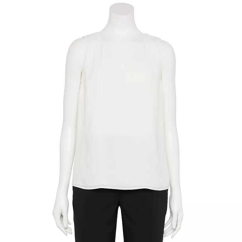 Women's Nine West Adaptive V-Neck Shell Tank Top, Size: Large, Ivory Tusk Product Image