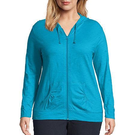 Plus Size Just My Size® Slubbed Hoodie, Women's, Size: 5XL, Process Blue Product Image