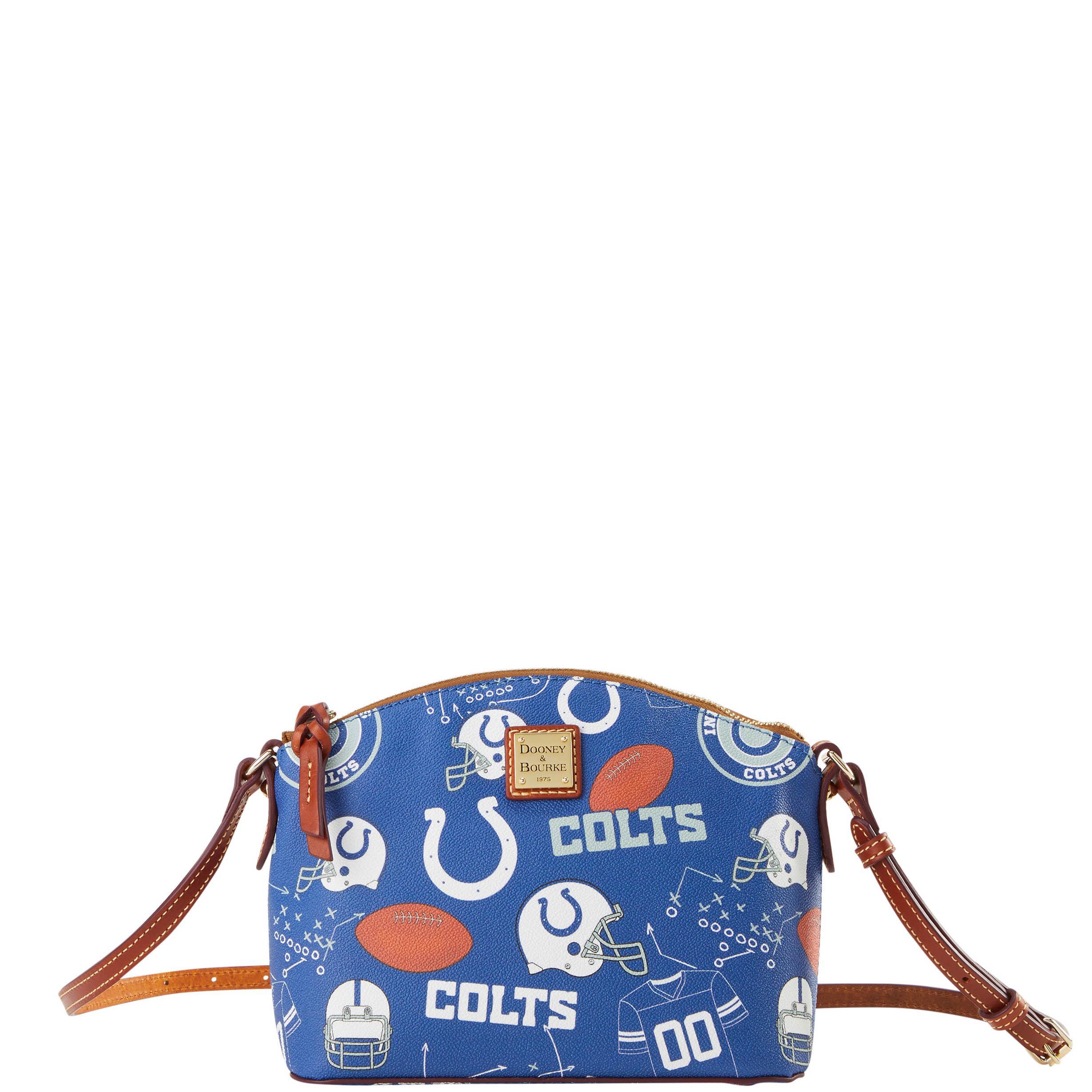 Dooney & Bourke Womens NFL Colts Suki Crossbody Coated Cotton Shoulder Bag in Navy Product Image