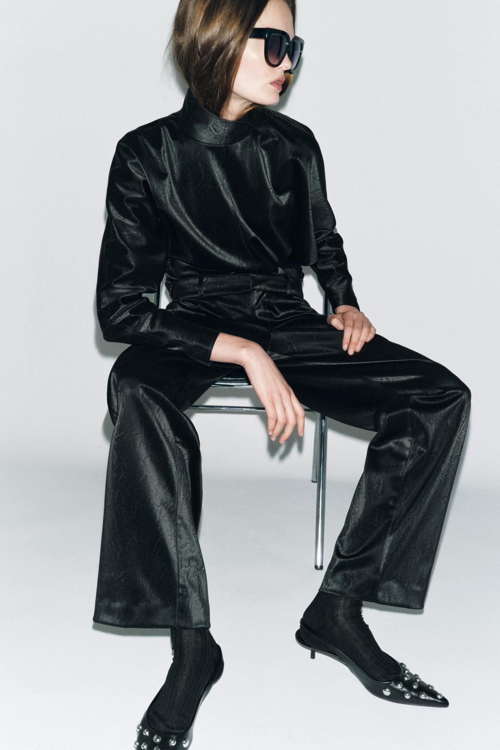 FAUX LEATHER TOP ZW COLLECTION Product Image
