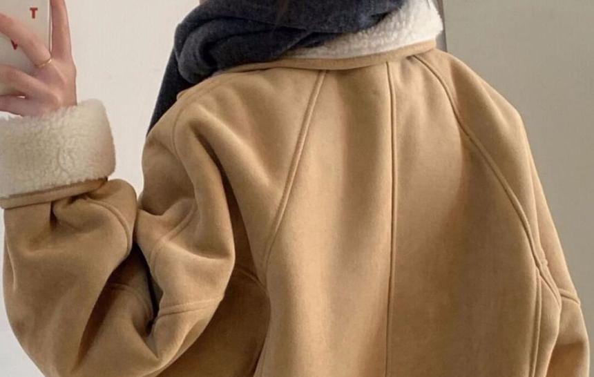 Long Sleeve Lapel Fleece Jacket Product Image