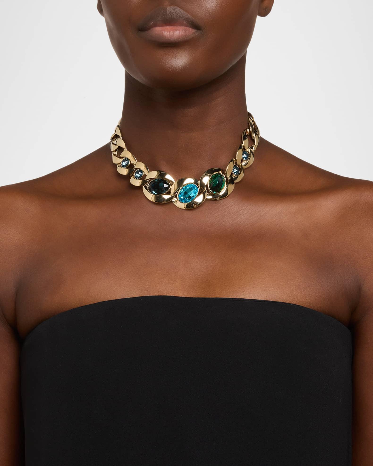 Framed Oval Crystal Necklace Product Image