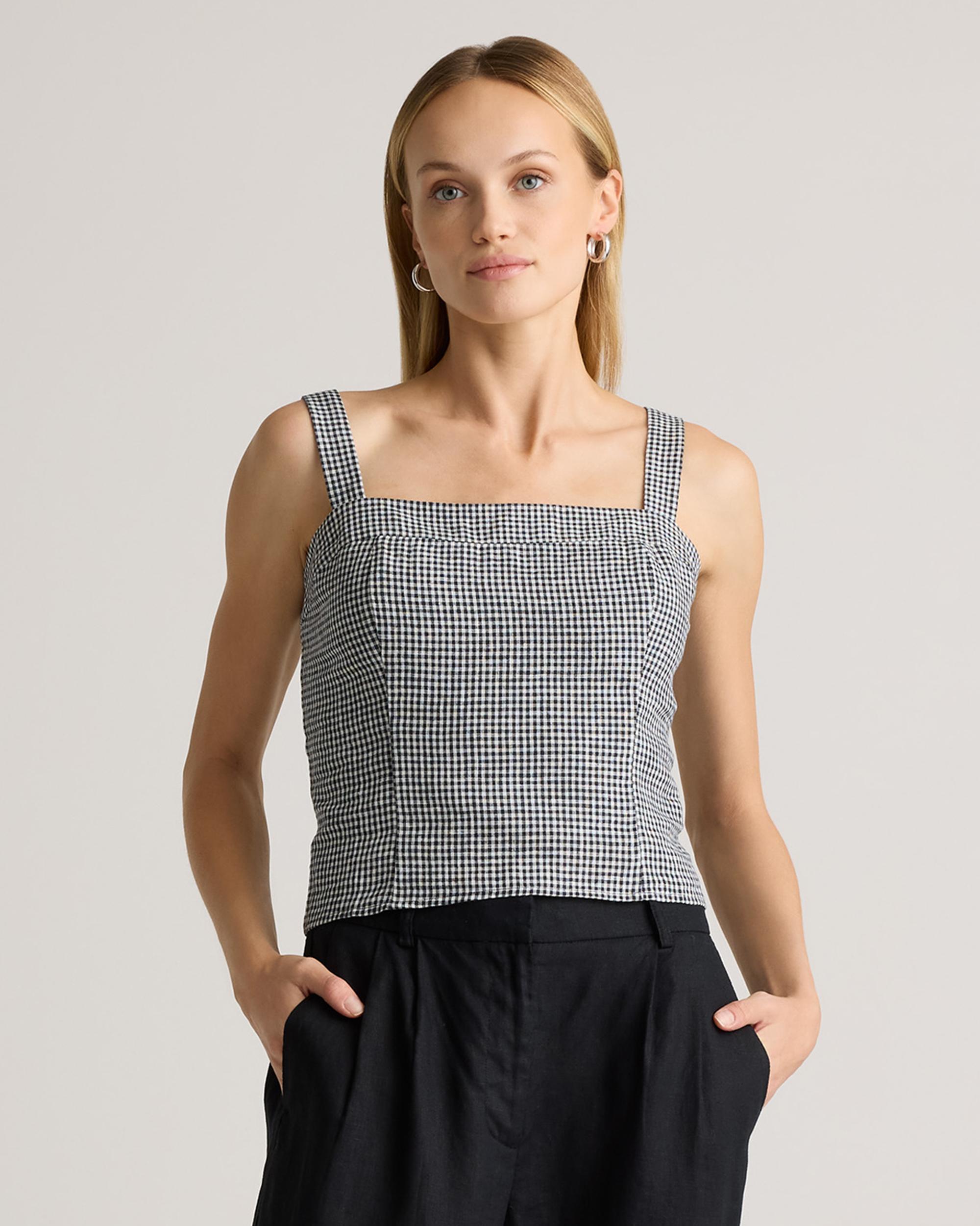 100% European Linen Fitted Tank Product Image