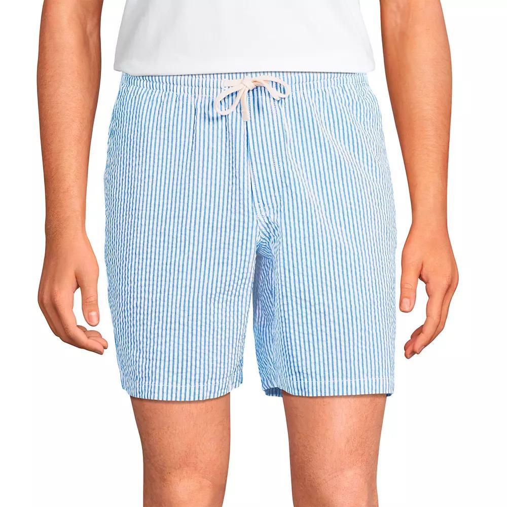 Men's Lands' End Comfort-First Knockabout Pull On Deck Shorts, Size: XXL, Blue Pin Stripe Product Image