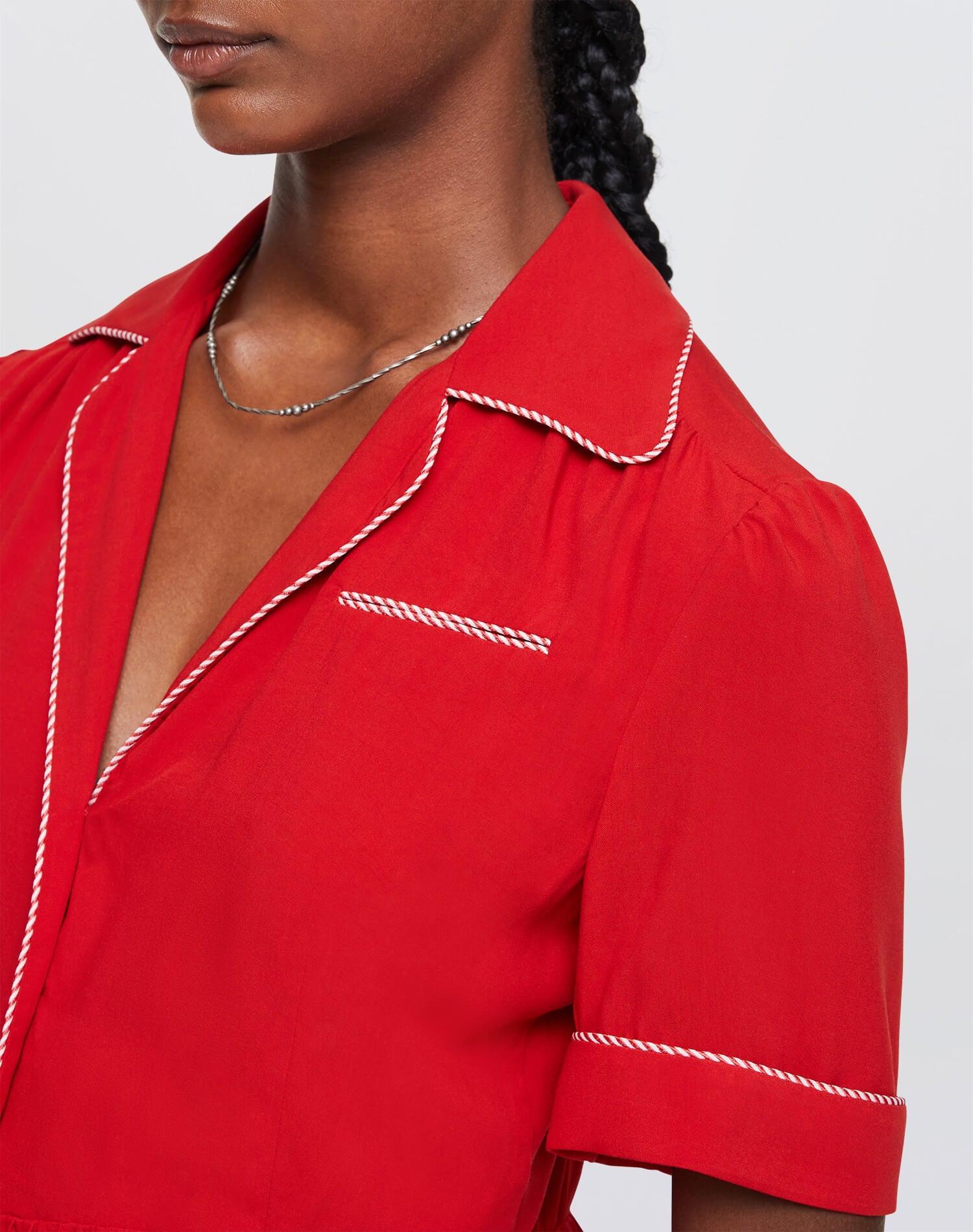 Micro Bowling Shirt - Fire Female Product Image