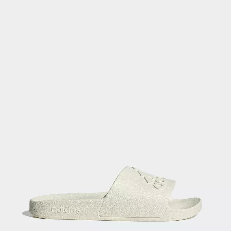 adidas Adilette Men's Aqua Slide Sandals, Size: 9, Off White White Product Image