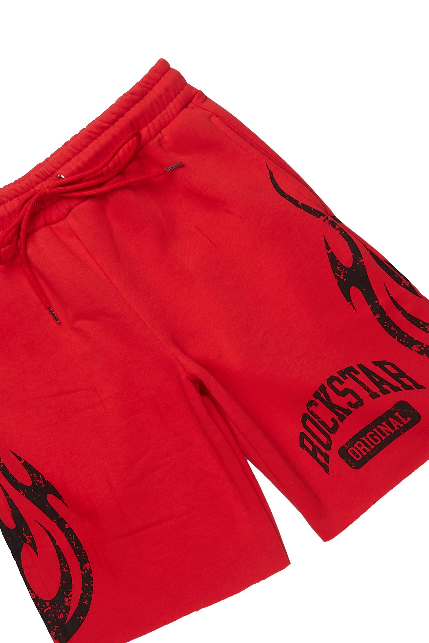 Members Red/Black T-Shirt/Short Set Male Product Image