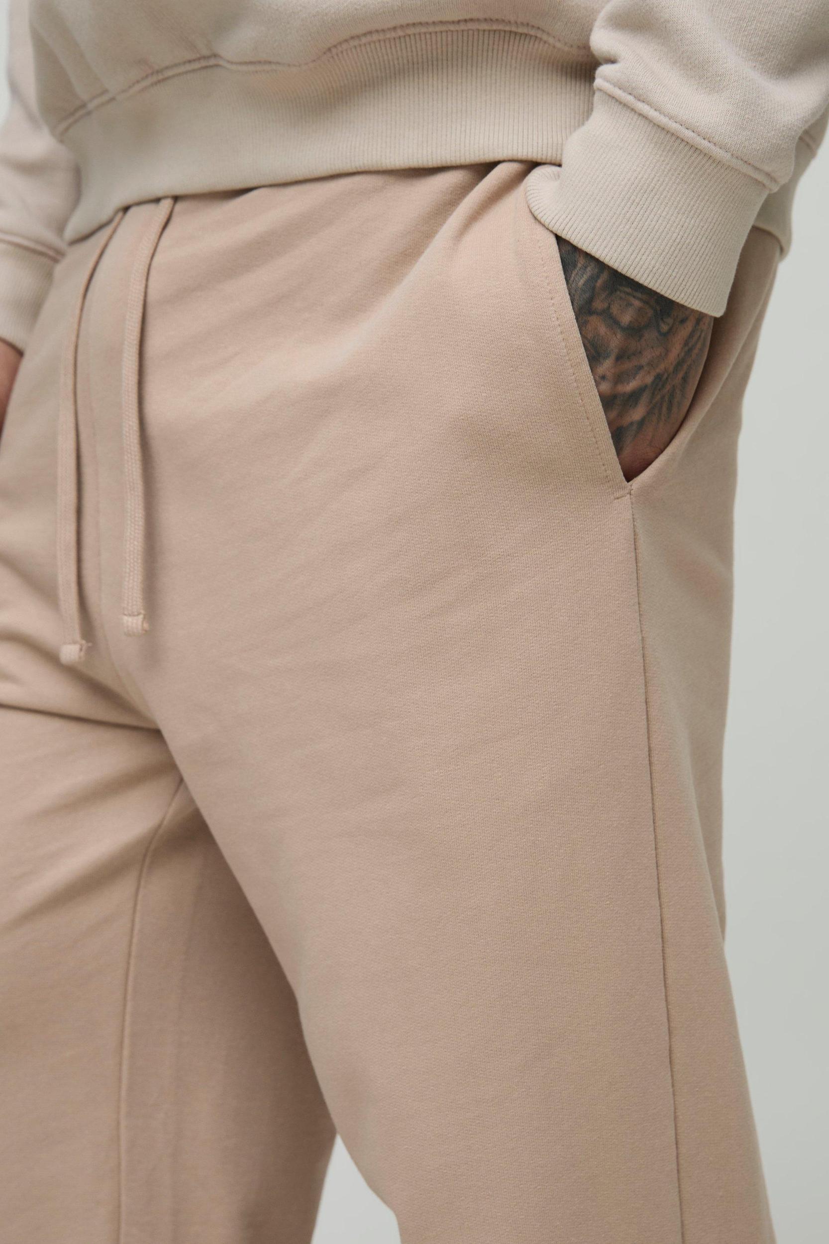 Tall 260GSM Loopback Regular Fit Split Hem Basic Joggers | boohooMAN USA Product Image