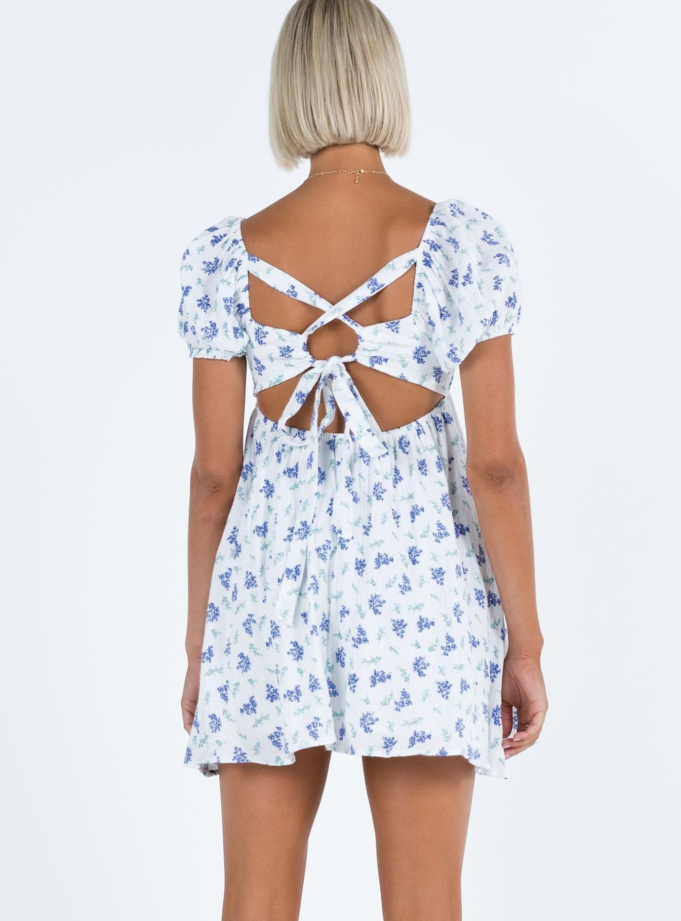 Let's Dance Mini Dress Blue Floral Product Image