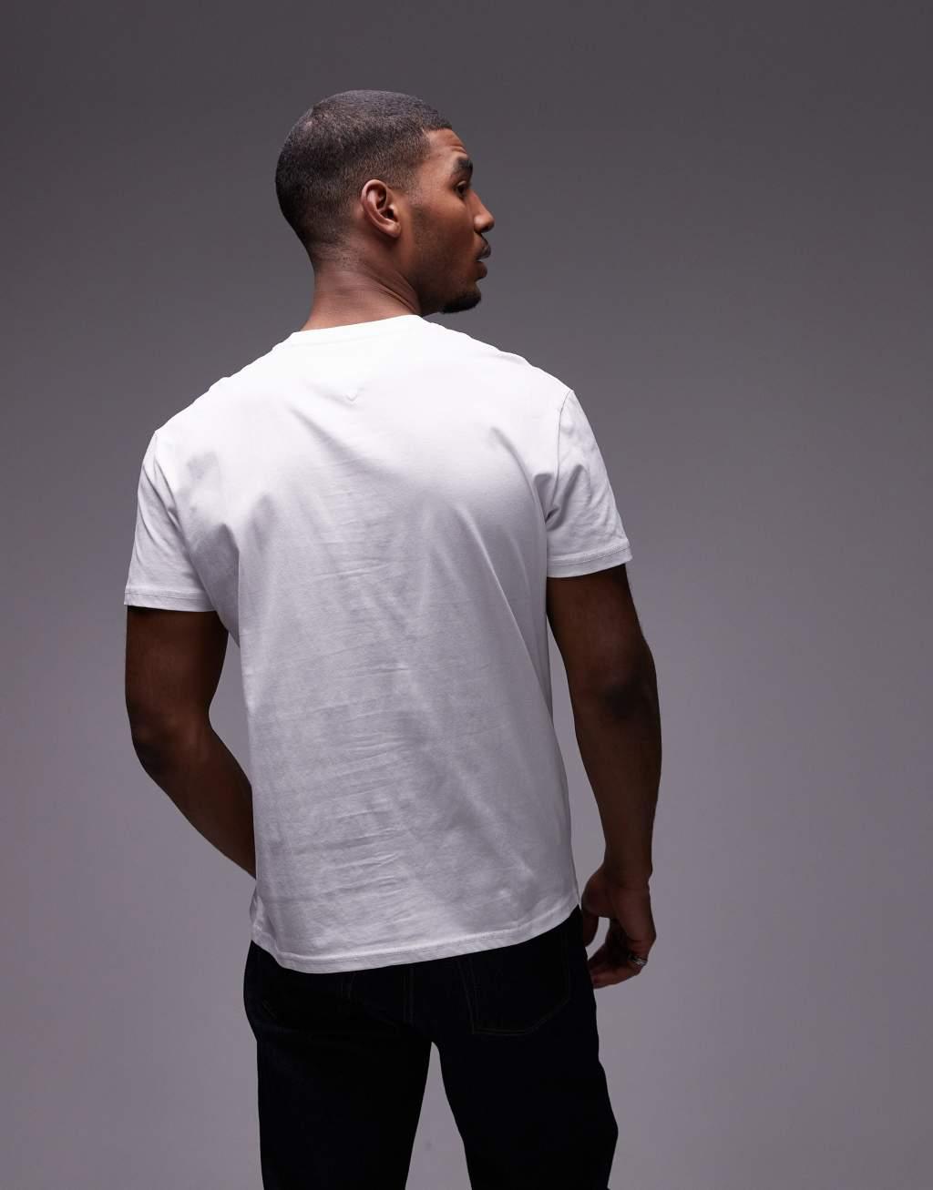 Tommy Jeans linear logo T-shirt in white Product Image