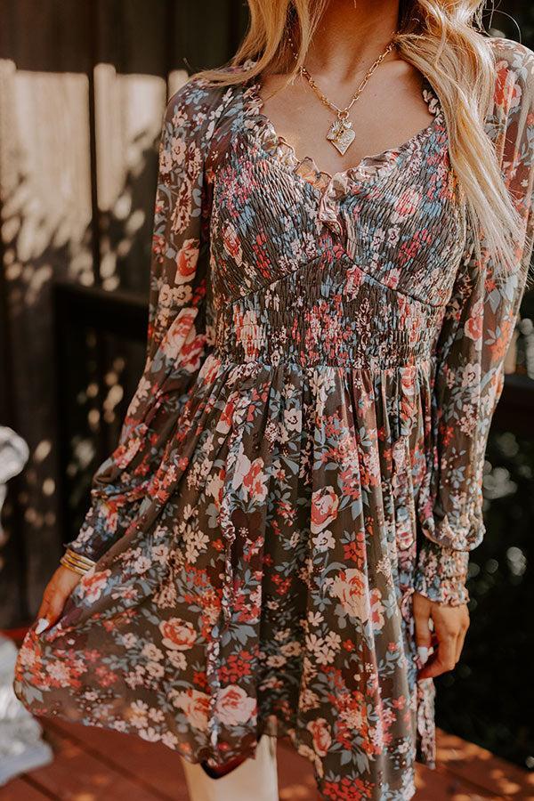 Soho Style Floral Mesh Mini Dress Product Image