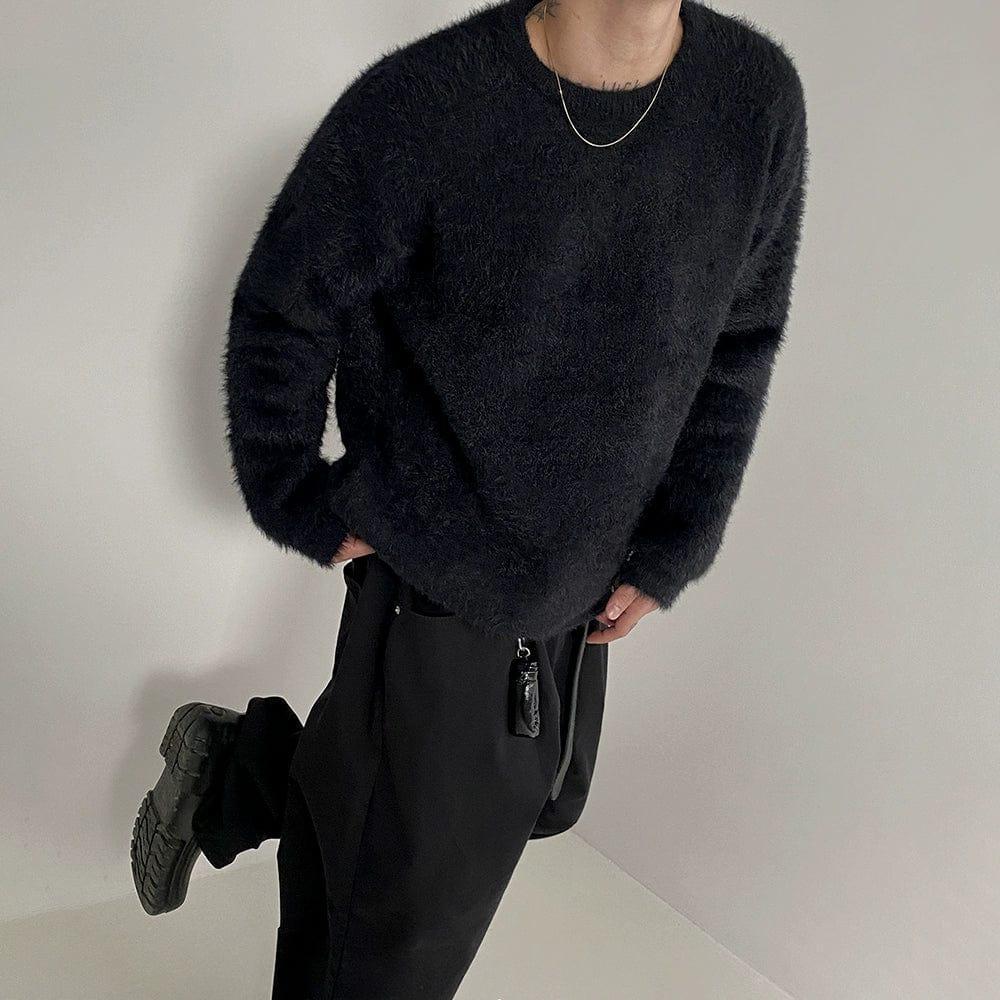 RT No. 10339 MOHAIR KNITTED ROUND NECK SWEATER Product Image