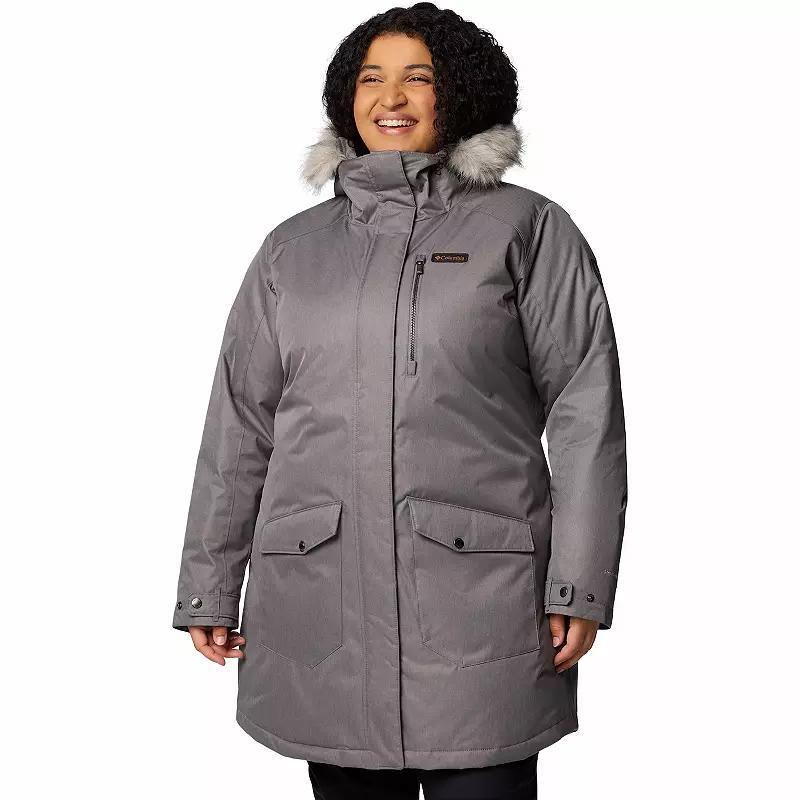 Plus Size Columbia Suttle Mountain Faux Fur Insulated Jacket, Women's, Size: 2XL, Old Stone Green Product Image