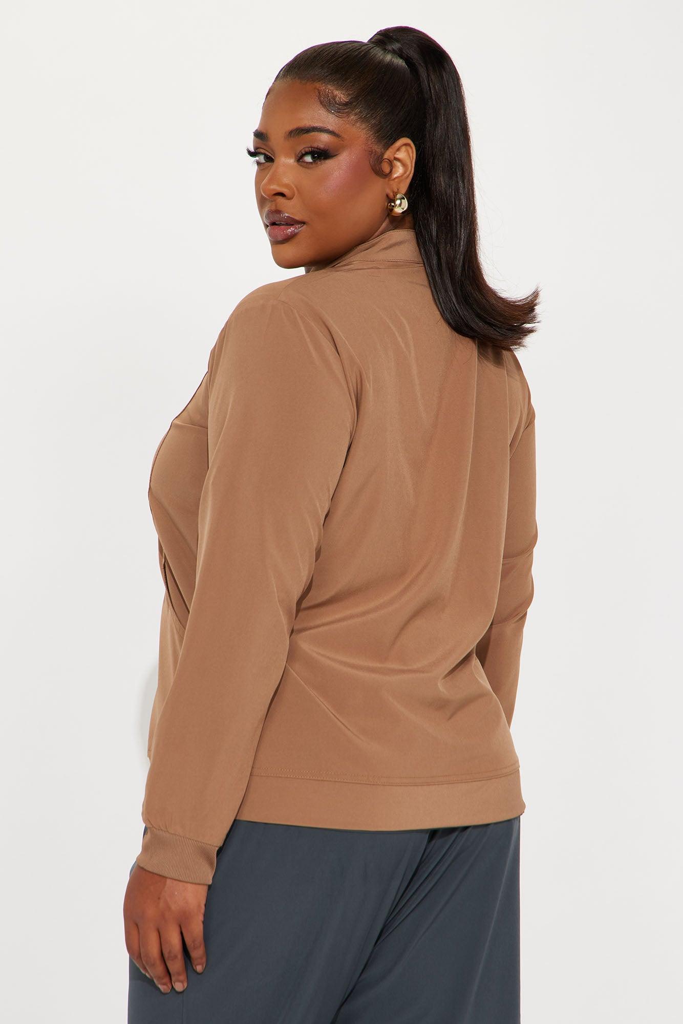 On The Daily Scrub Uniform Zip Up Jacket - Chocolate Product Image