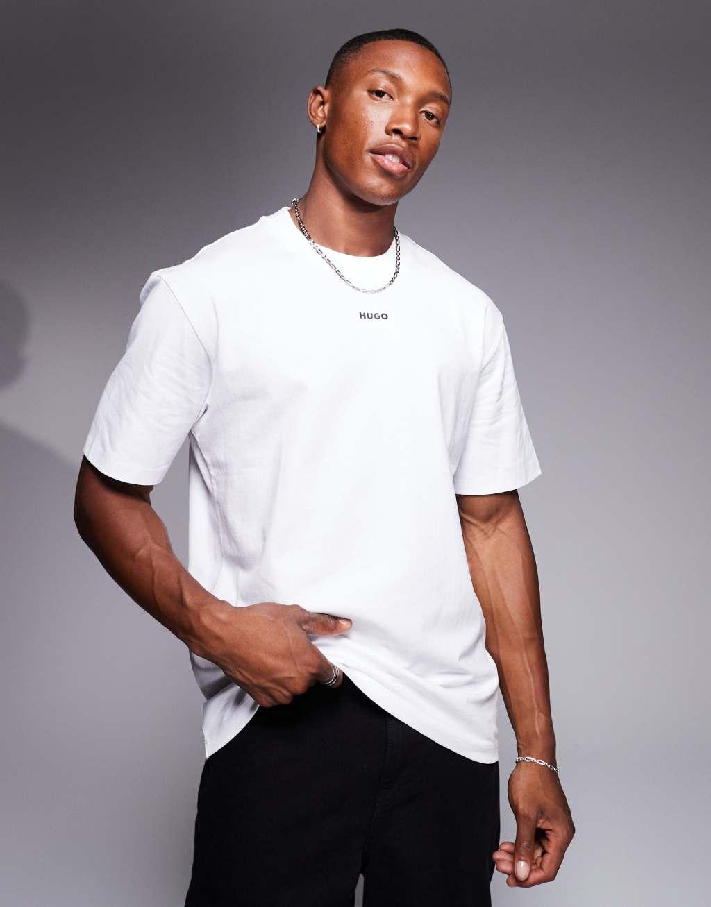 HUGO Red dapolino relaxed fit t-shirt in white Product Image