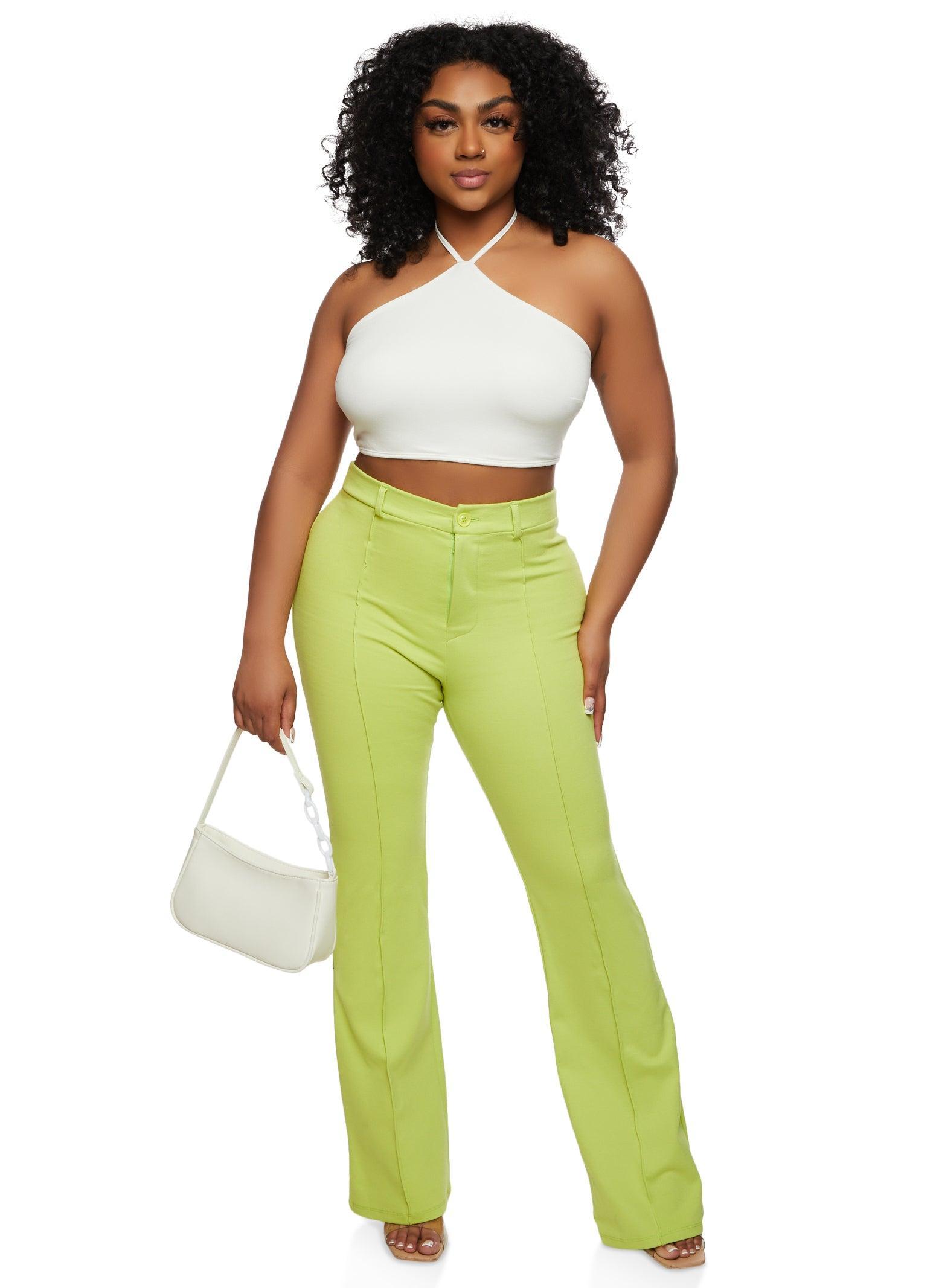 Womens Pintuck High Waist Dress Pants Product Image