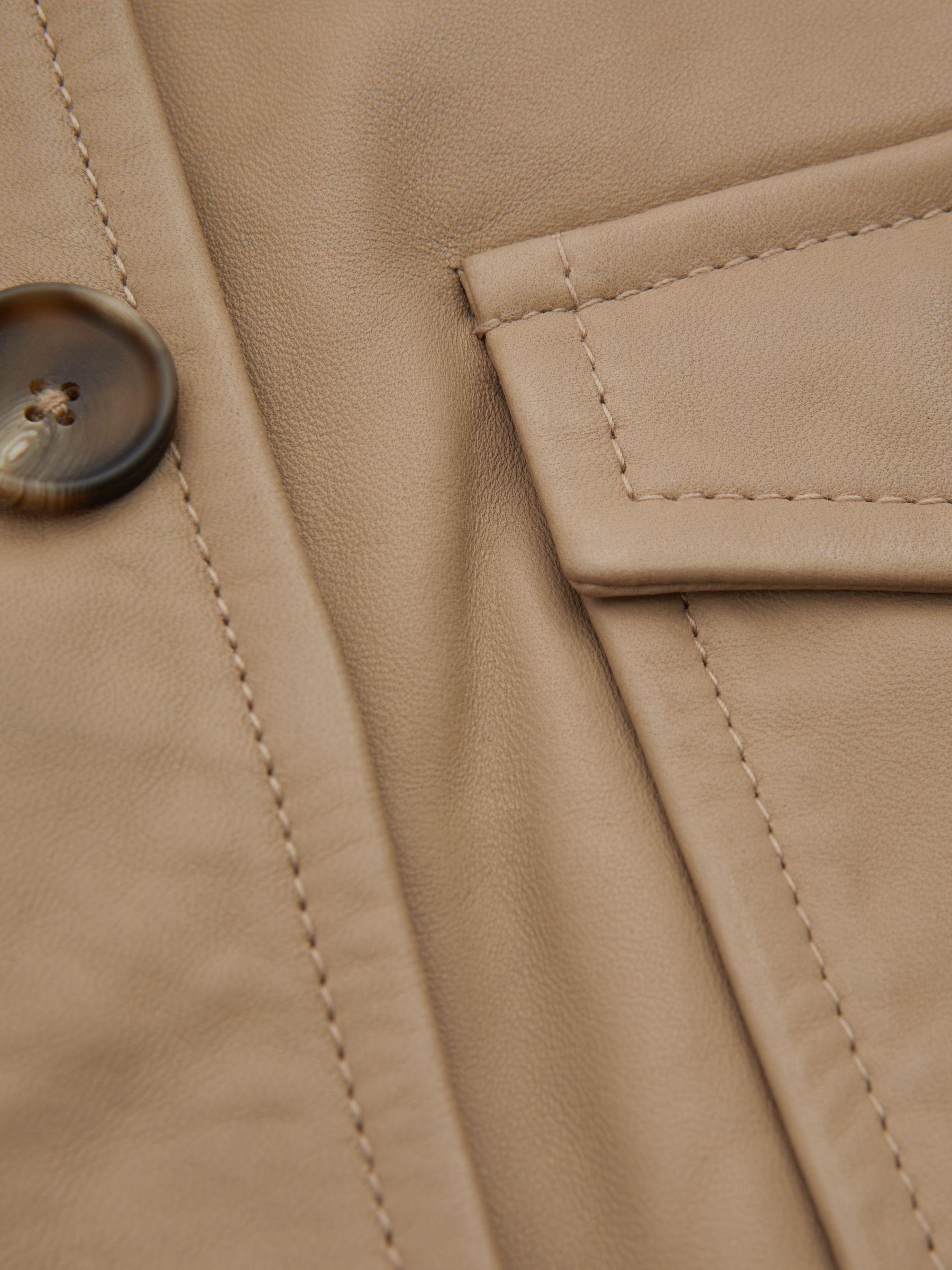 Leather Trucker Jacket in Neutral Product Image