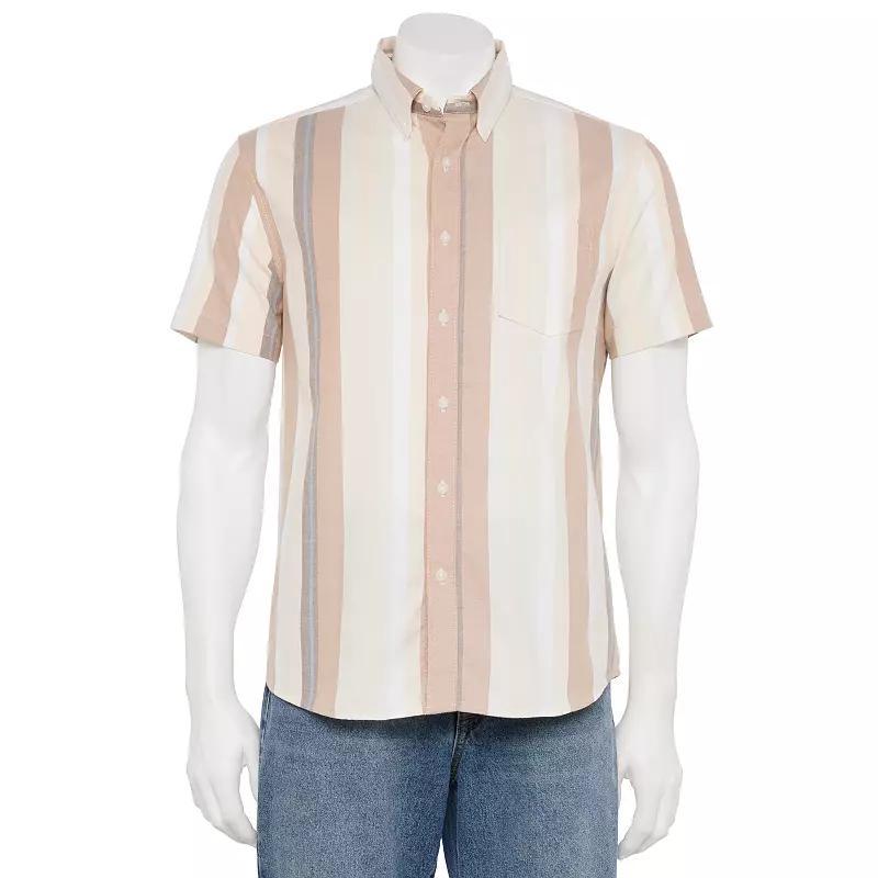 Mens Sonoma Goods For Life Short Sleeve Perfect Length Button Down Shirt Product Image