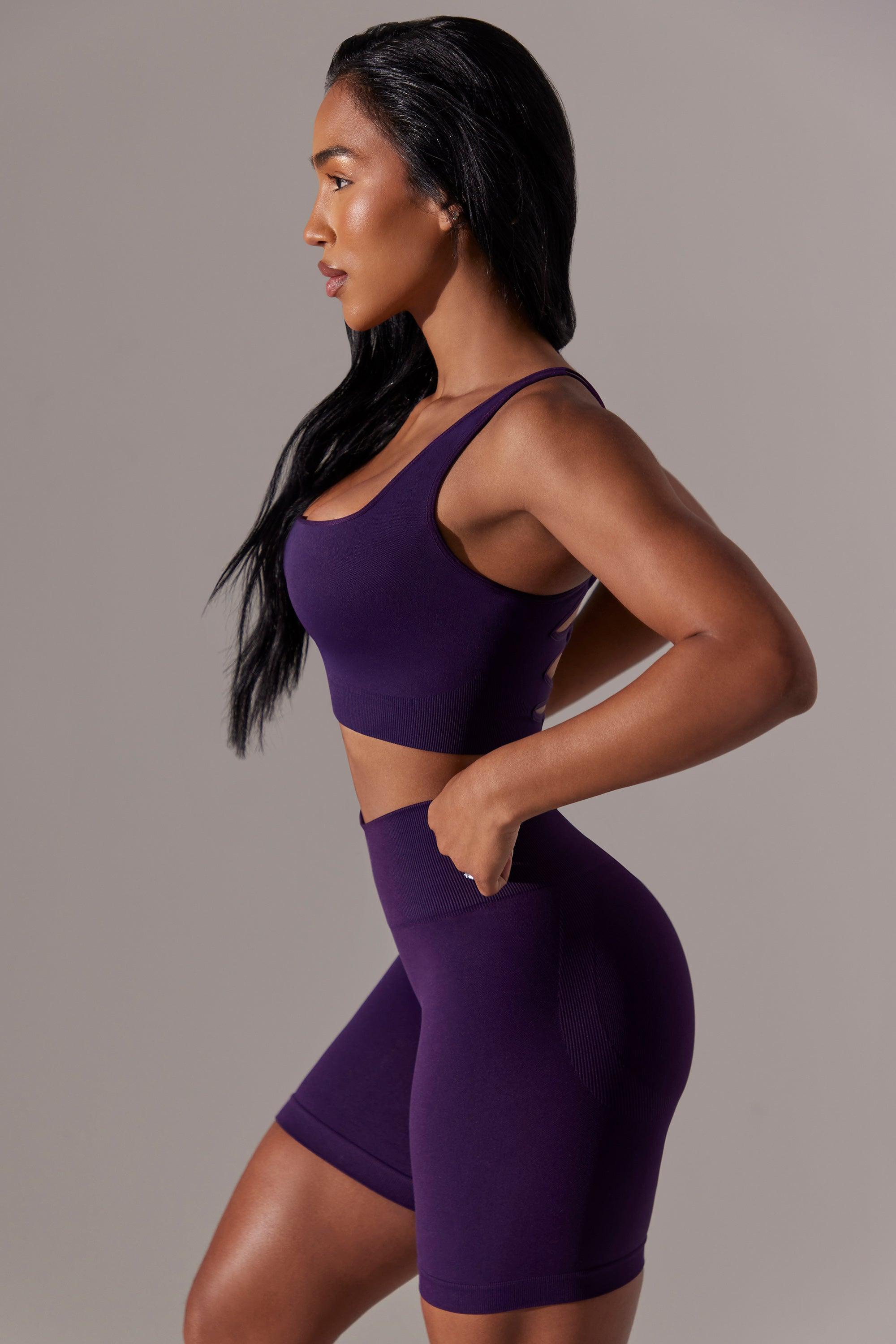 High Waist Super Sculpt Biker Shorts in Purple Product Image