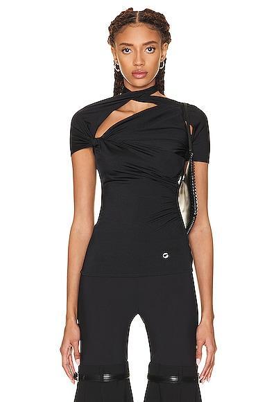 Coperni Asymmetric Draped Jersey Top in Royal Product Image