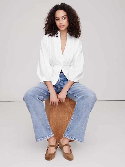 Cotton Poplin Cinched-Waist Shirt Product Image