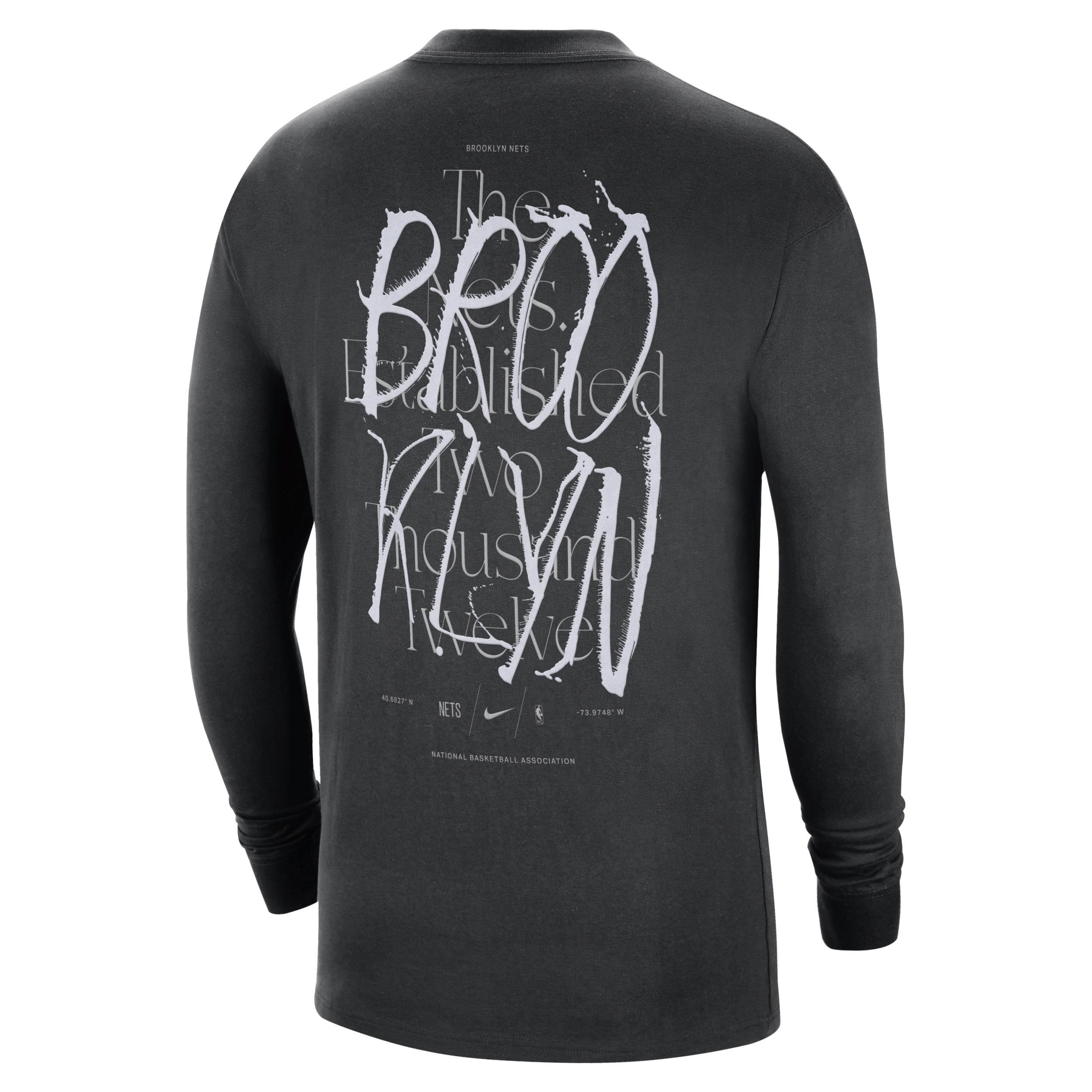 Brooklyn Nets Courtside Max90 Men's Nike NBA Long-Sleeve T-Shirt Product Image