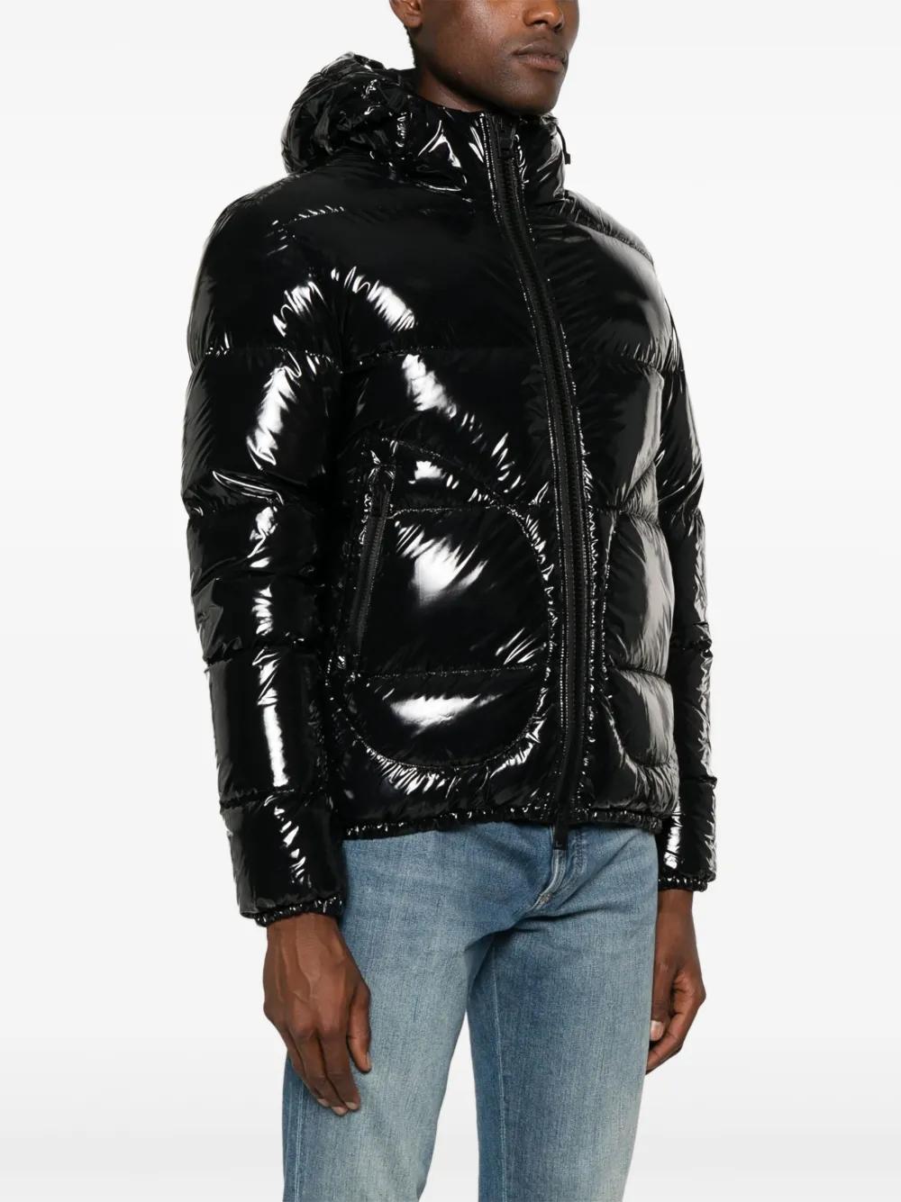 HERNO Hooded Shiny Down Jacket In Black Product Image