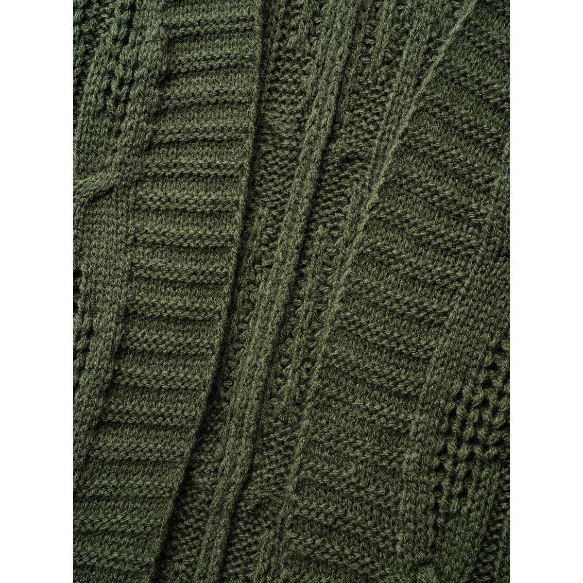 Plus Size Curved Open-Front Dolman Sleeve Knit Cardigan Moss Women Casual Loose Long Sleeve Everyday Cardigans BloomChic 12/L Product Image