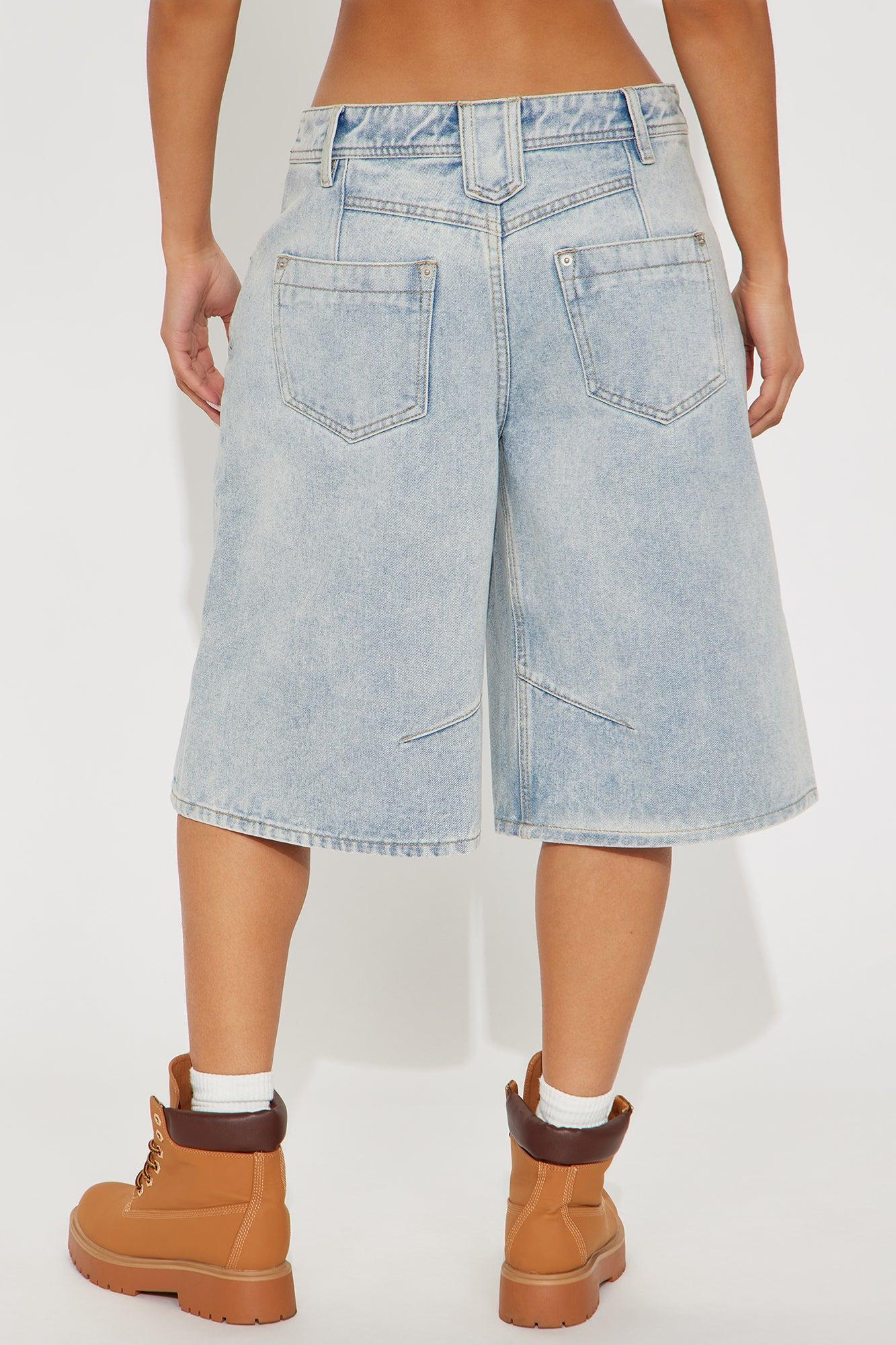 Leonie Non Stretch Denim Jorts - Light Wash Product Image