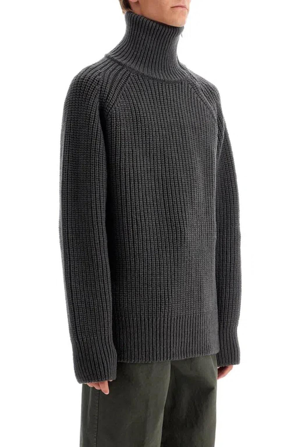 DRIES VAN NOTEN Zipped Wool Jumper In Grigio Product Image