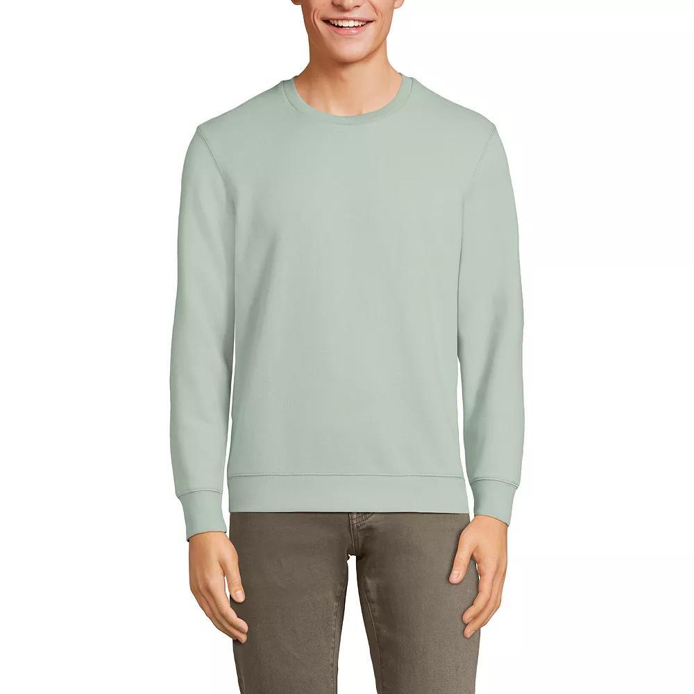 Big & Tall Lands' End Long Sleeve Serious Sweats Crewneck Sweatshirt, Men's, Size: XXL Tall, Washed Green Product Image