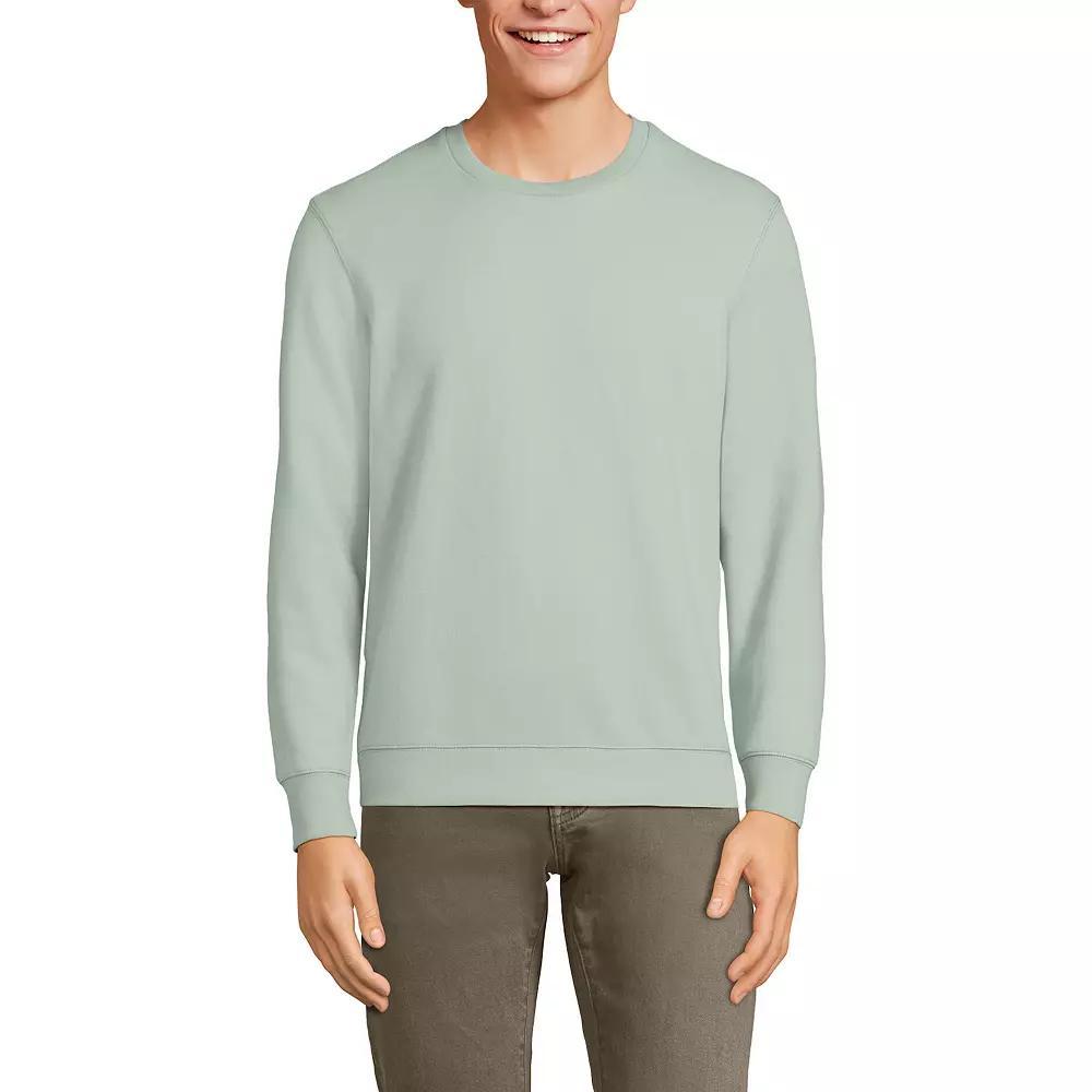 Big & Tall Lands' End Long Sleeve Serious Sweats Crewneck Sweatshirt, Men's, Size: XXL Tall, Washed Green Product Image